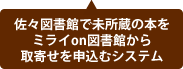 佐々町立図書館に未所蔵の本をミライon図書館から取寄せを申込むシステム